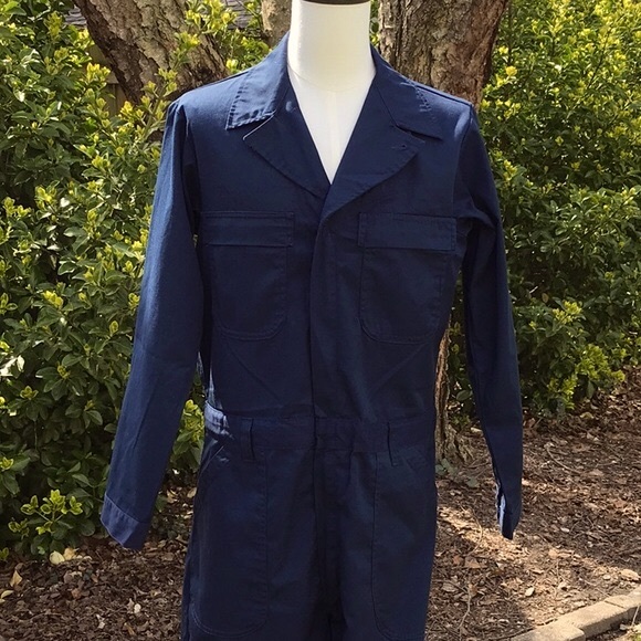 Men’s Military Navy Blue Zip Up Utility Coveralls Size 44L - Picture 4 of 16